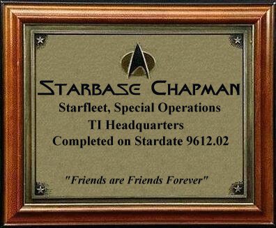 Starbase Chapman Dedication Plaque