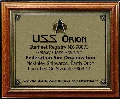 USS Orion Dedication Plaque